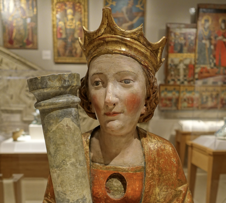 Saint Thekla reliquary, German, late 15th to early 16th century, wood with polychromy - Princeton University Art Museum. Public Domain.